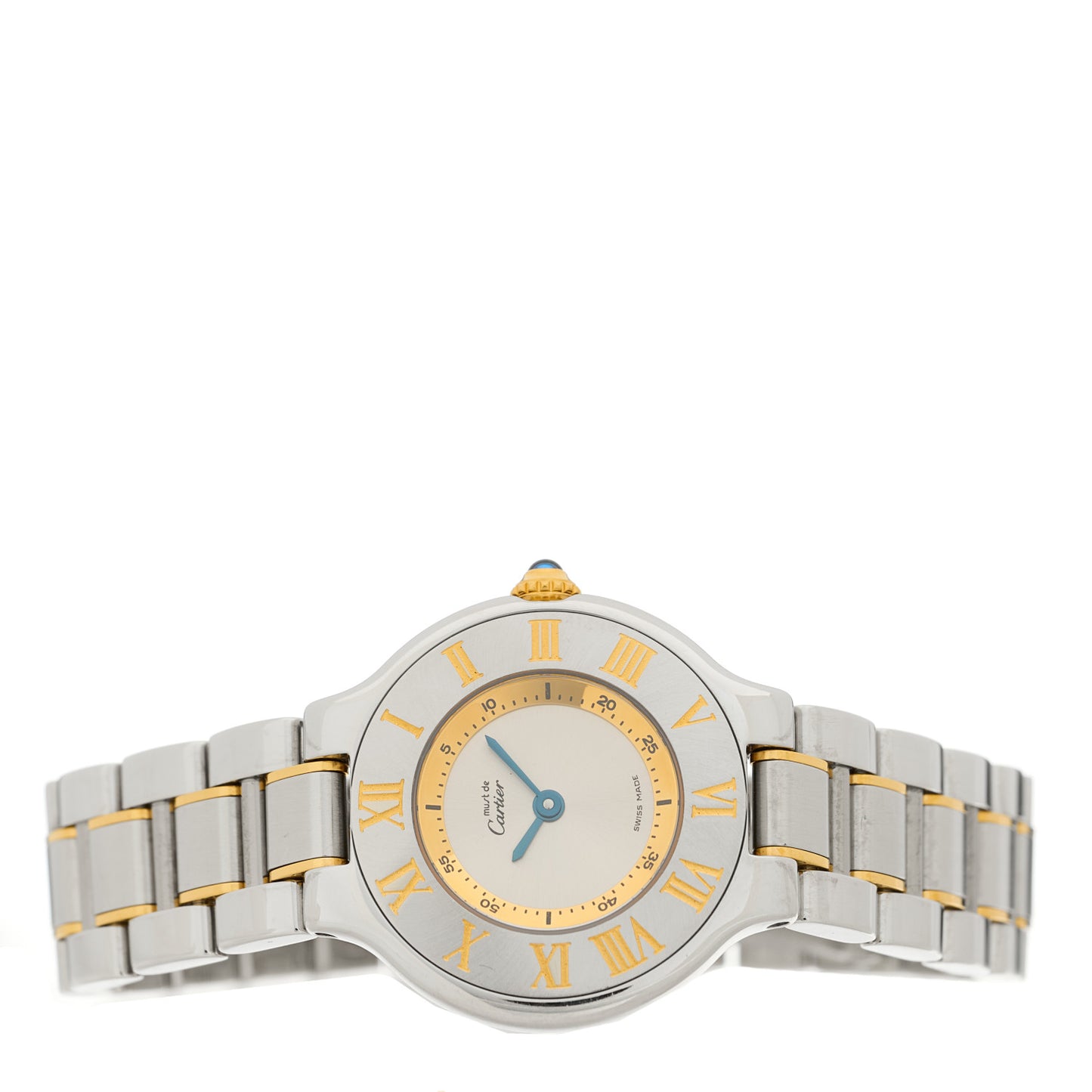 Stainless Steel 18K Yellow Gold 28mm Must de 21 Quartz Watch