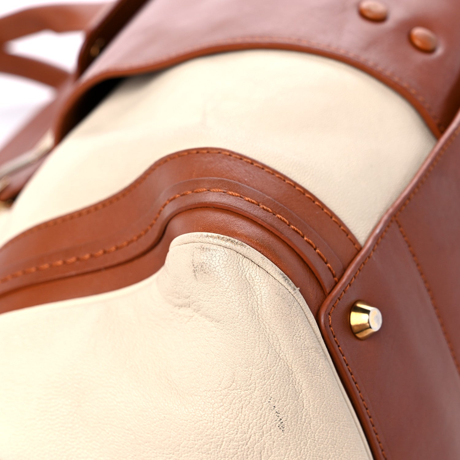 Chloe Calfskin Large Alice Satchel Husky White Tan 7 of 14