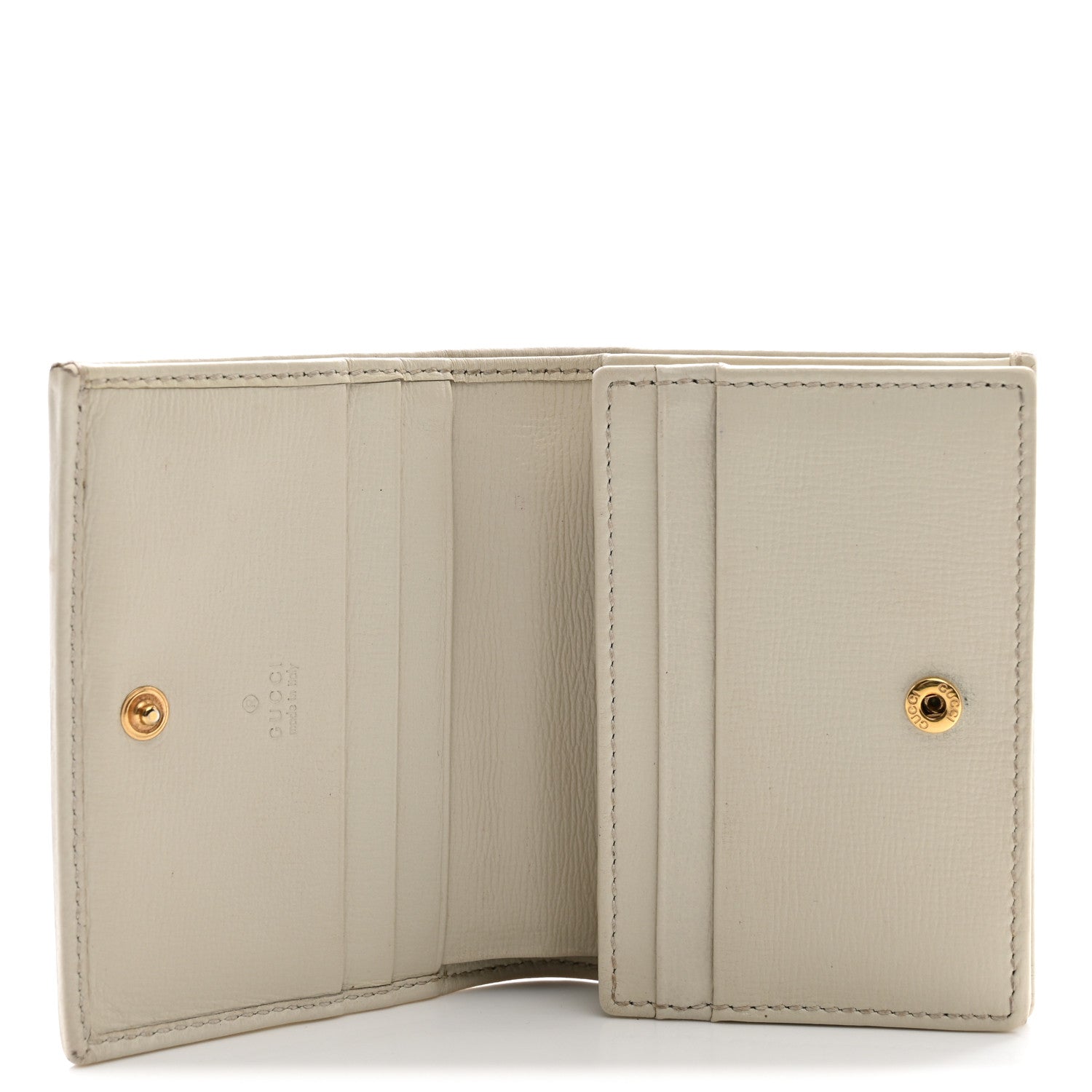 Gucci GG Supreme Monogram Azalea Calfskin Horsebit 1955 Card Case Wallet Beige Ebony Mystic White 5 of 14