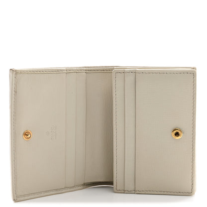 Gucci GG Supreme Monogram Azalea Calfskin Horsebit 1955 Card Case Wallet Beige Ebony Mystic White 5 of 14