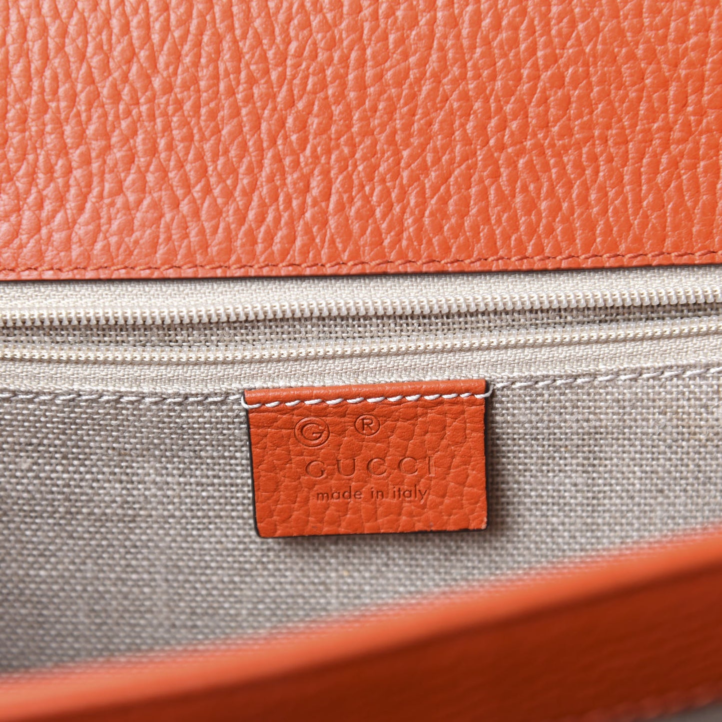 Dollar Calfskin Interlocking G Shoulder Bag Sun Orange