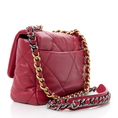 Chanel Goatskin Quilted Medium Chanel 19 Flap Red 2 of 13