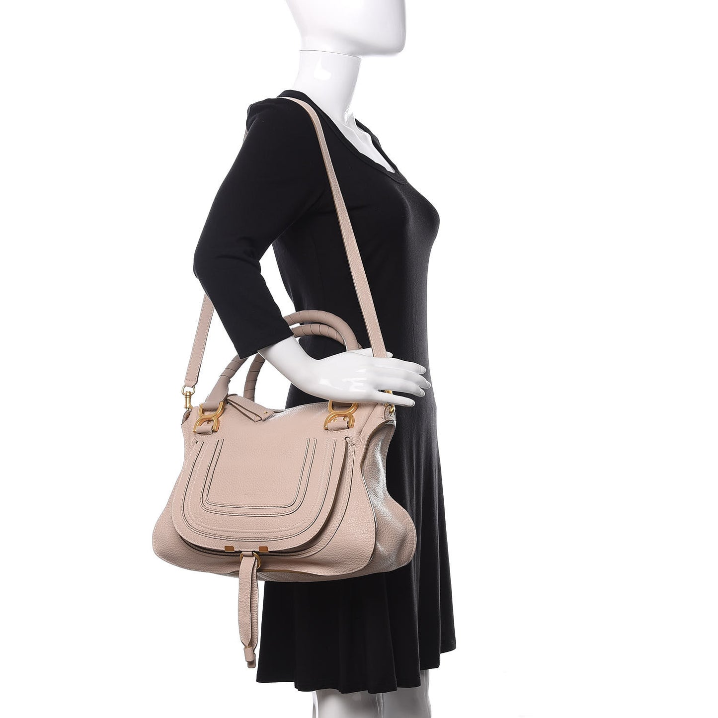 Calfskin Medium Marcie Satchel Abstract White