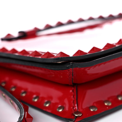 Valentino Garavani Patent Monochrome Rockstud Wristlet Clutch Rosso Valentino 7 of 17