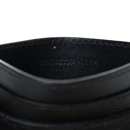 Saint Laurent Grain De Poudre Matelasse Chevron Monogram Credit Card Case Black 6 of 8