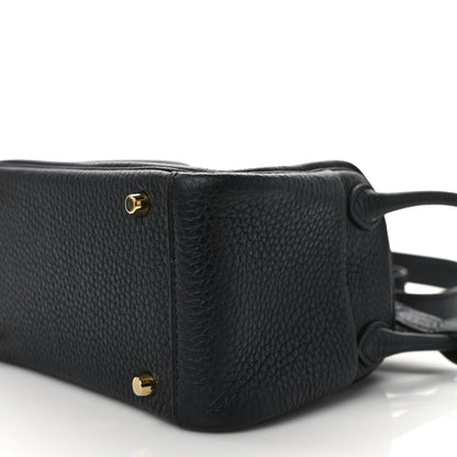 Hermes Taurillon Clemence Mini Lindy 20 Black 10 of 14