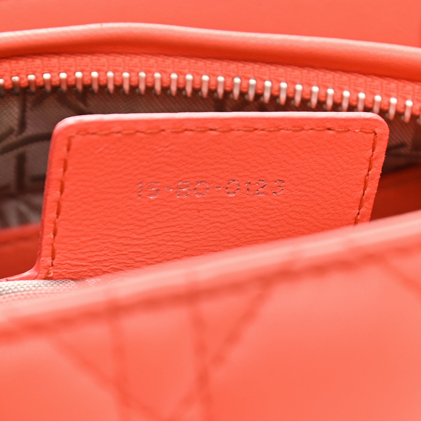 Lambskin Cannage Medium Lady Dior Coral