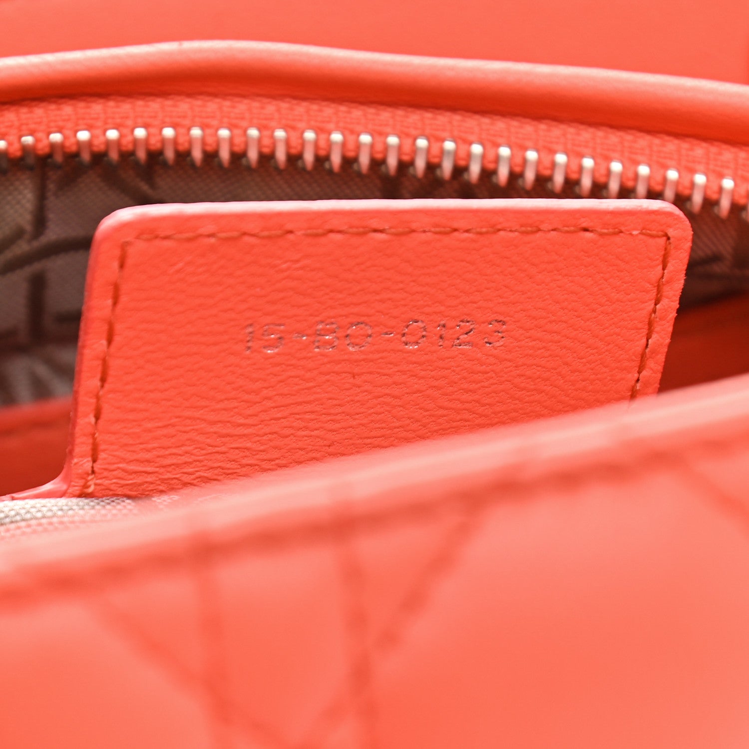 Christian Dior Lambskin Cannage Medium Lady Dior Coral 6 of 10