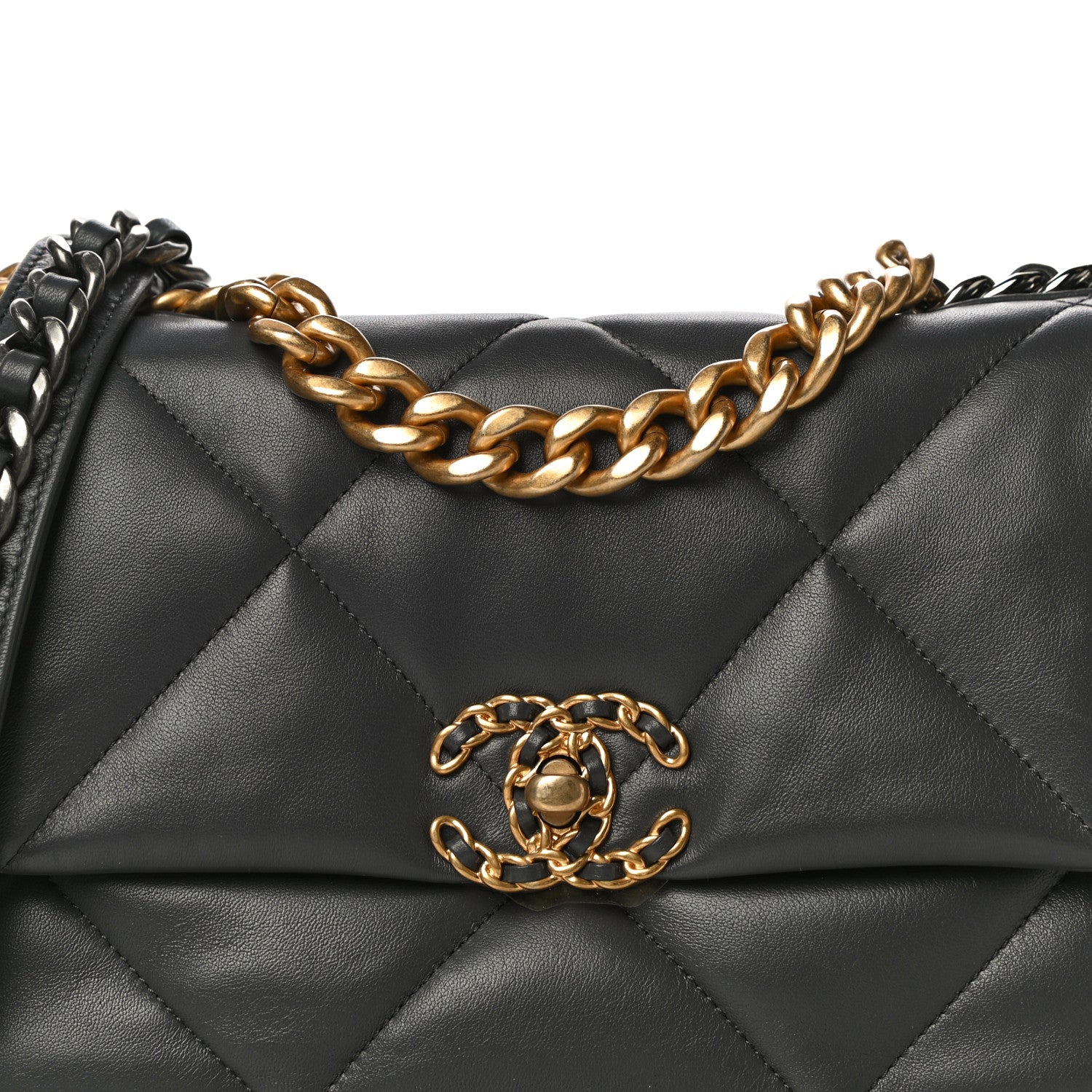 Chanel Lambskin Quilted Medium Chanel 19 Flap Dark Grey 8 of 11