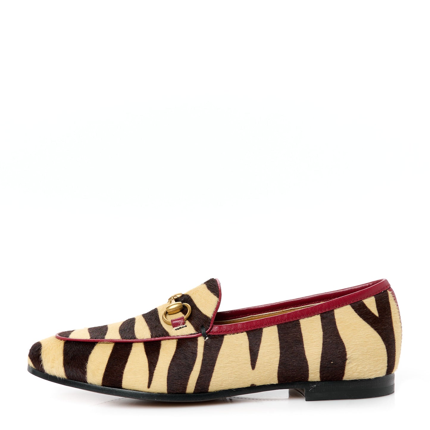 Calf Hair Tiger Print Womens Jordaan Loafers 35.5 Natural Black Romantic Cherry