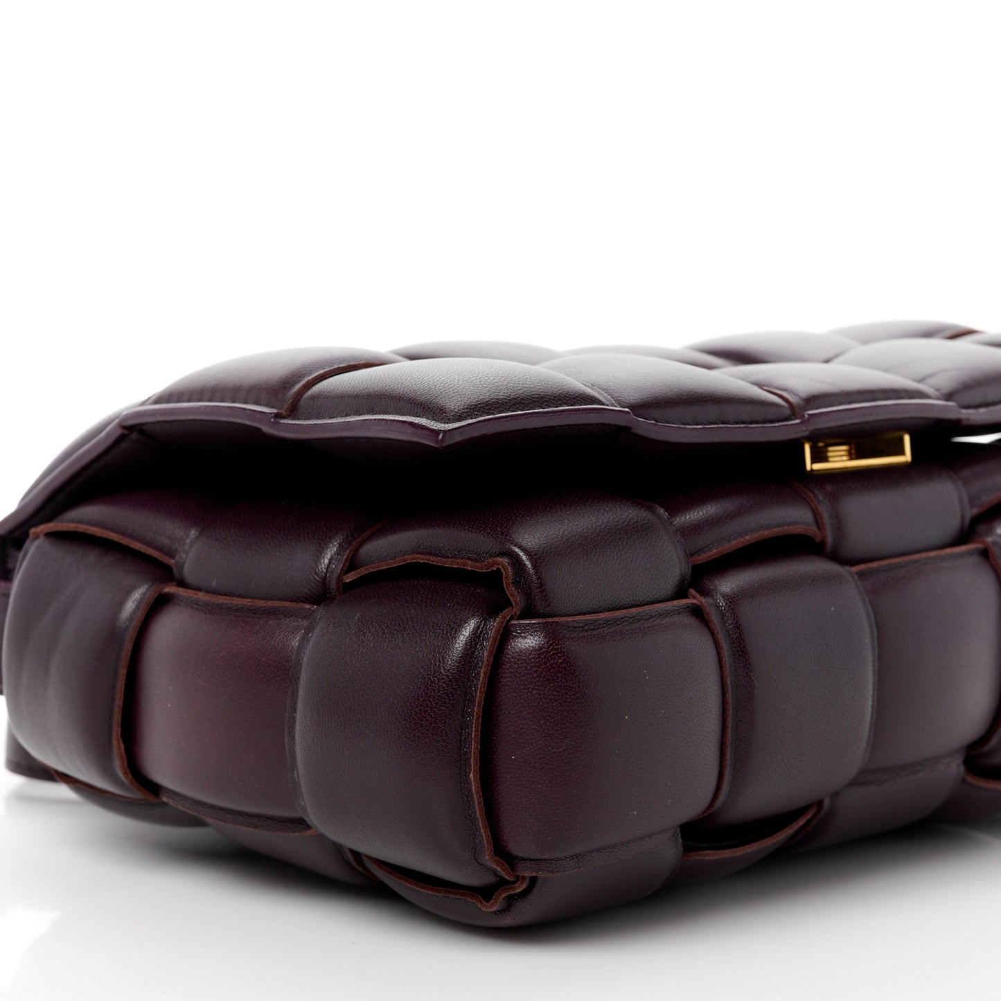 Nappa Maxi Intreccio Padded Cassette Crossbody Bag Grape