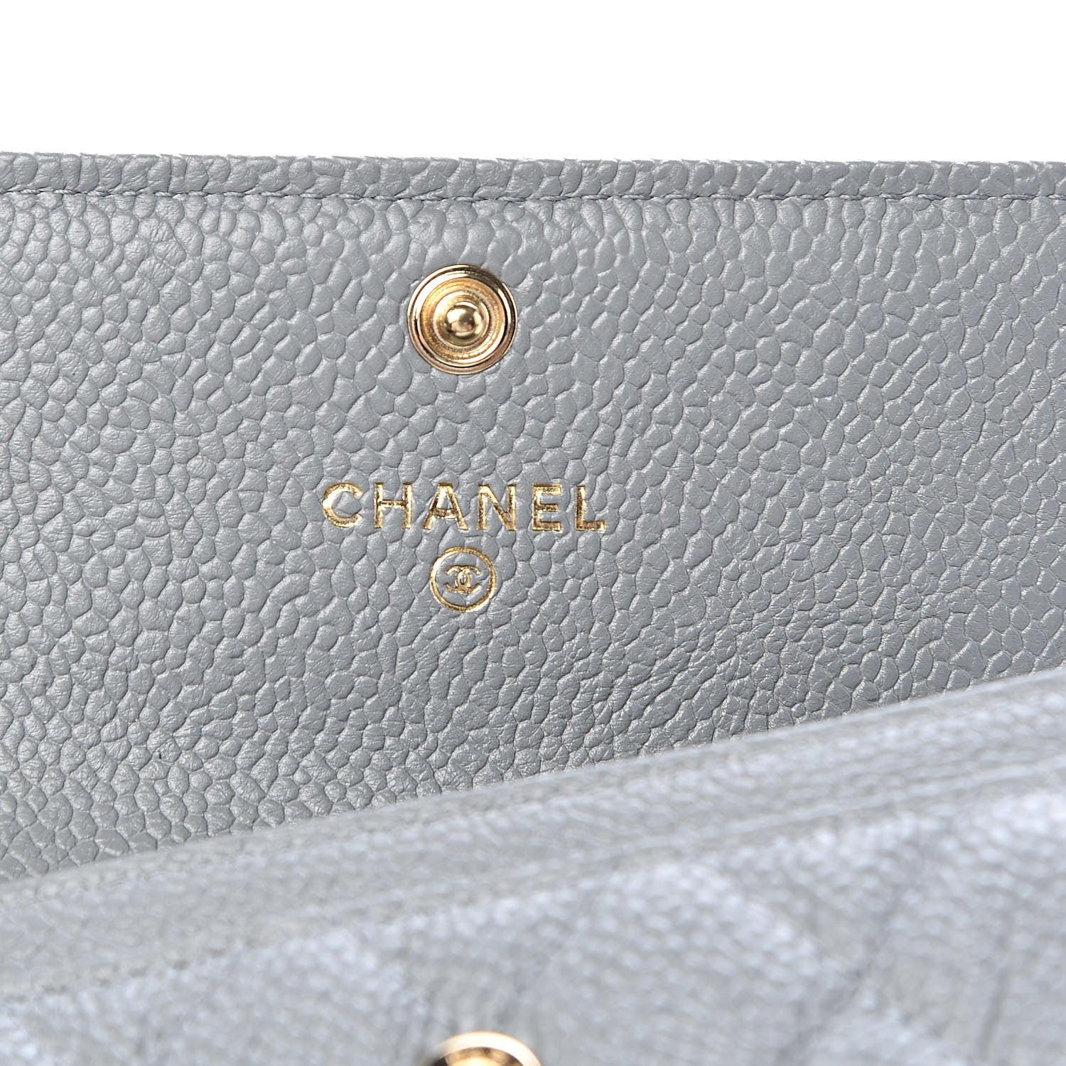 Chanel Caviar Quilted Boy Flap Card Holder Grey 6 of 9