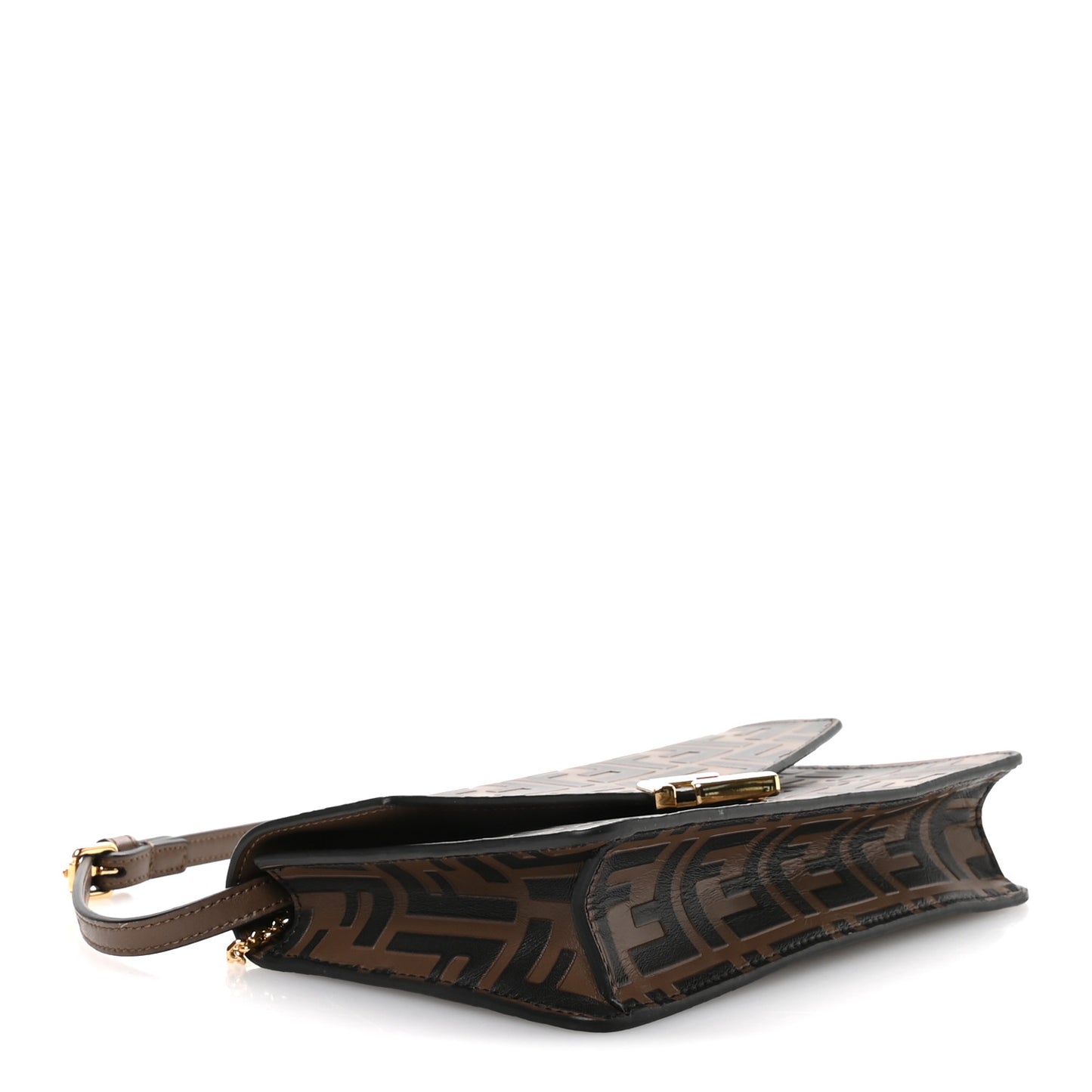 Vitello Ceylon Bi-Color FF 1974 Embossed FF Diamonds Chain Wallet Maya Black