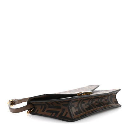 Fendi Vitello Ceylon Bi-Color FF 1974 Embossed FF Diamonds Chain Wallet Maya Black 4 of 11