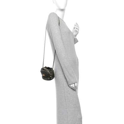 Chanel Caviar Quilted Coco First Bucket Clutch With Chain Khaki 2 of 12