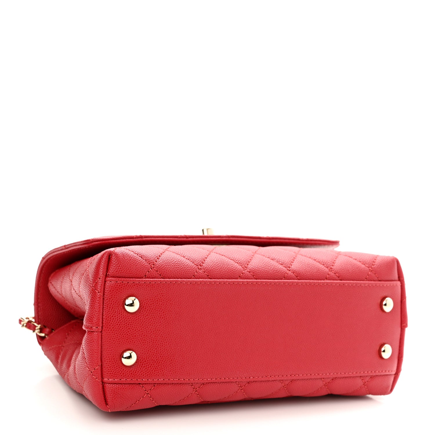 Chanel Caviar Quilted Mini Coco Handle Flap Red 3 of 9