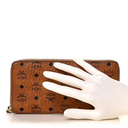MCM Visetos Large Zip Around Wallet Cognac 2 of 14