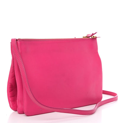 Celine Lambskin Large Trio Crossbody Bag Fluo Fuchsia 2 of 13