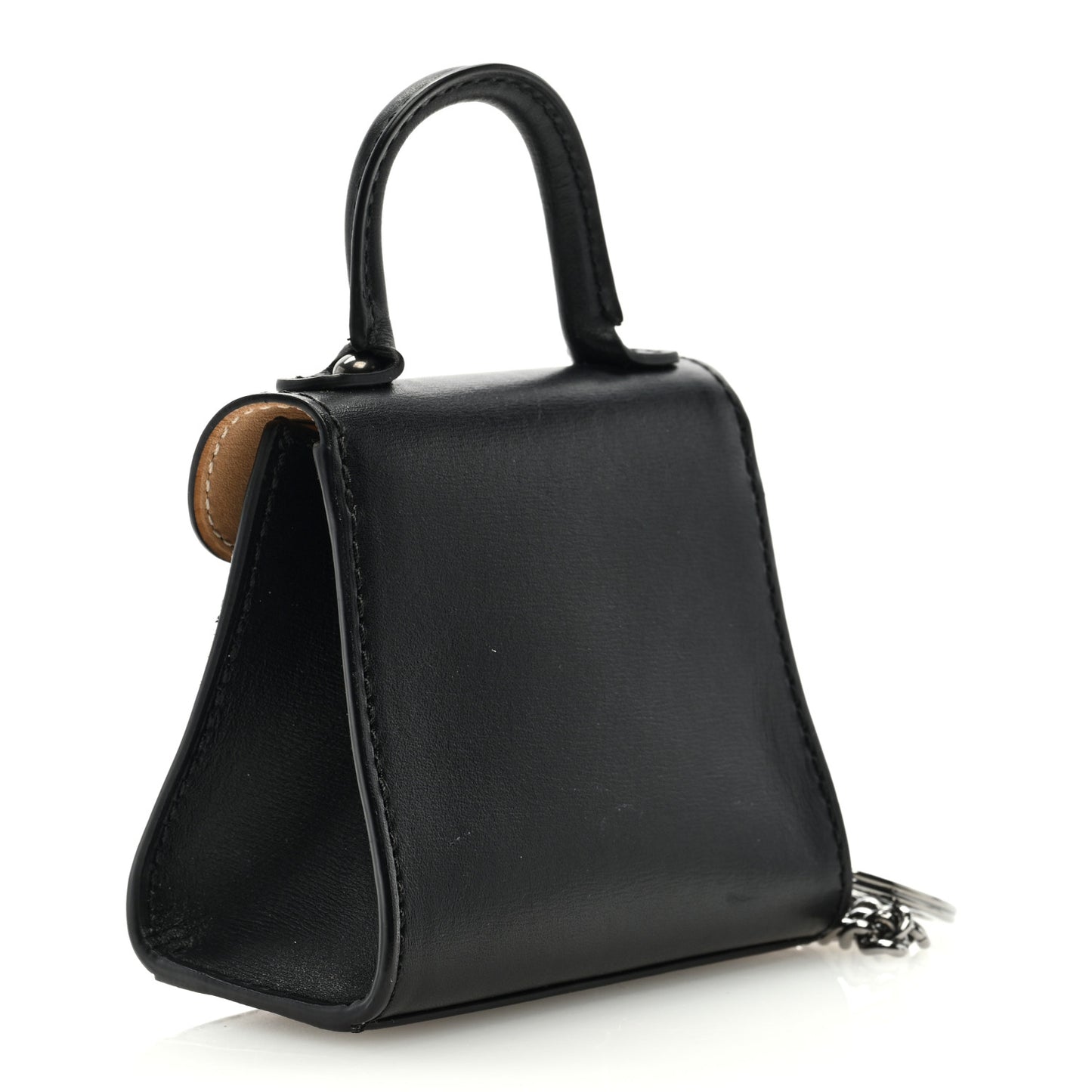 Calfskin Mini L'Humour Brillant Bag Charm Black White
