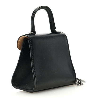 Delvaux Calfskin Mini L'Humour Brillant Bag Charm Black White 3 of 6