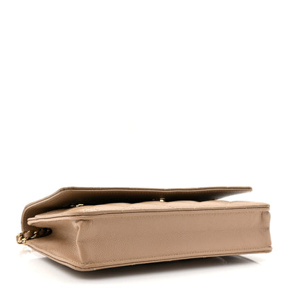 Chanel Caviar Quilted Wallet On Chain WOC Beige 4 of 19