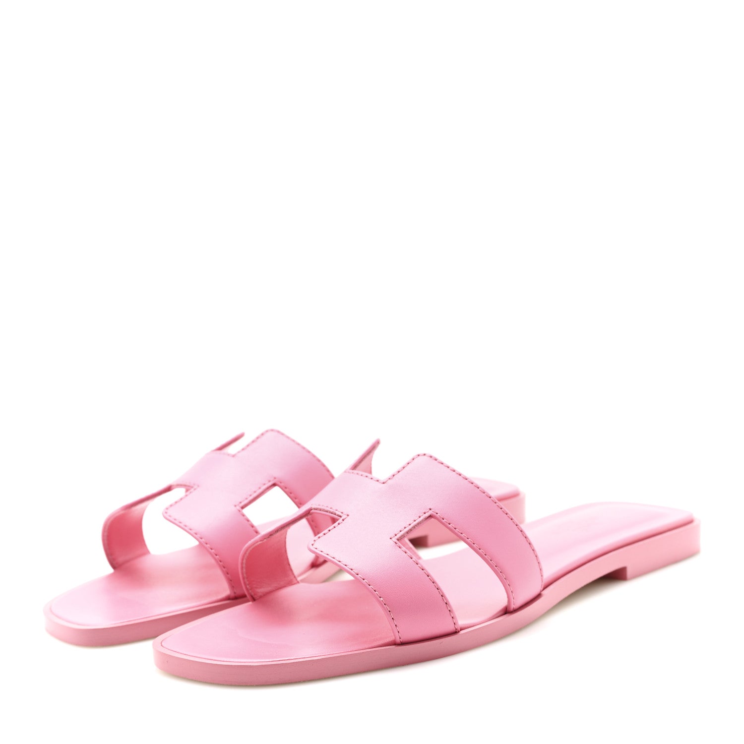 Hermes Box Calfskin Oran Sandals 36.5 Rose Pétale 4 of 9