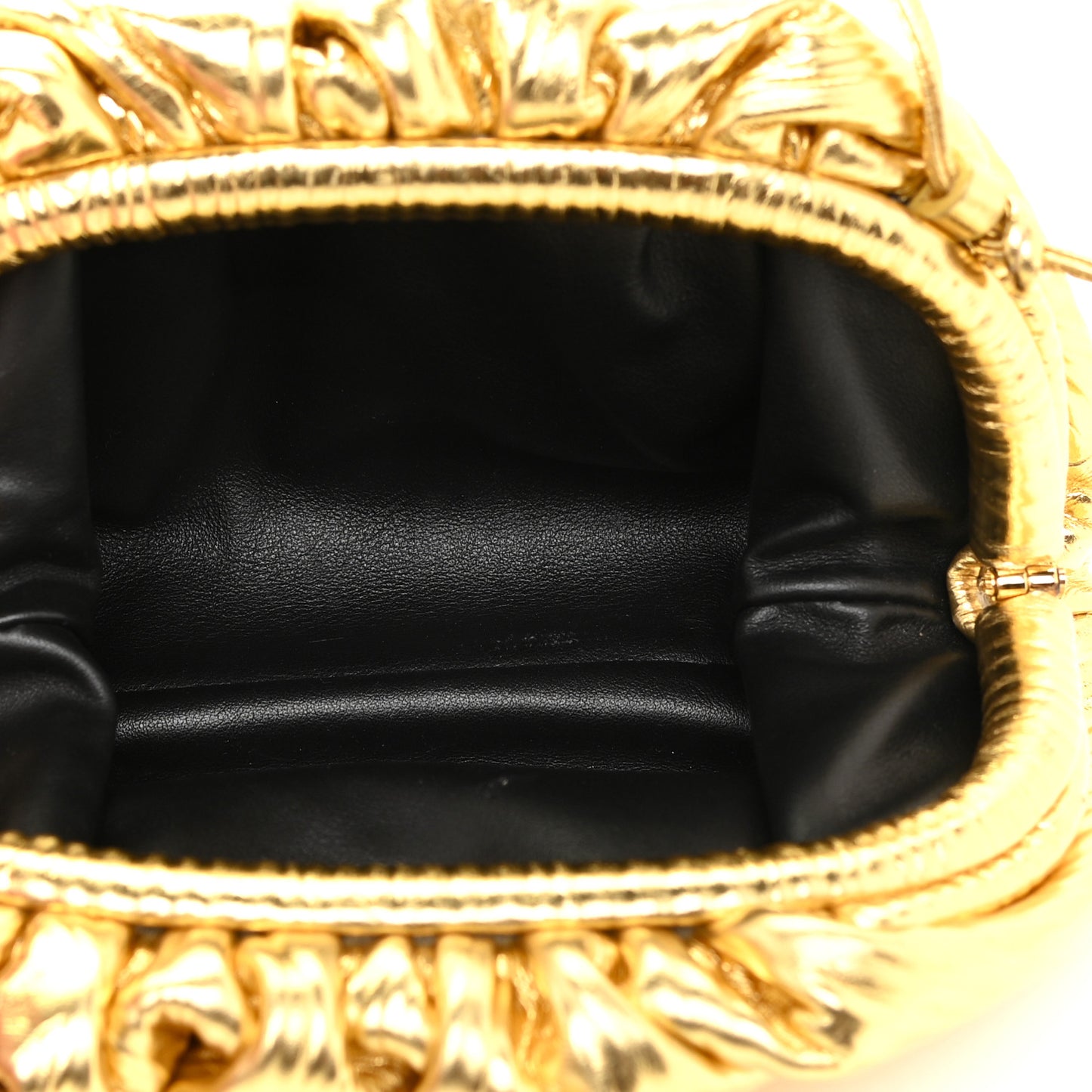 Metallic Bark Calfskin The Mini Pouch Gold