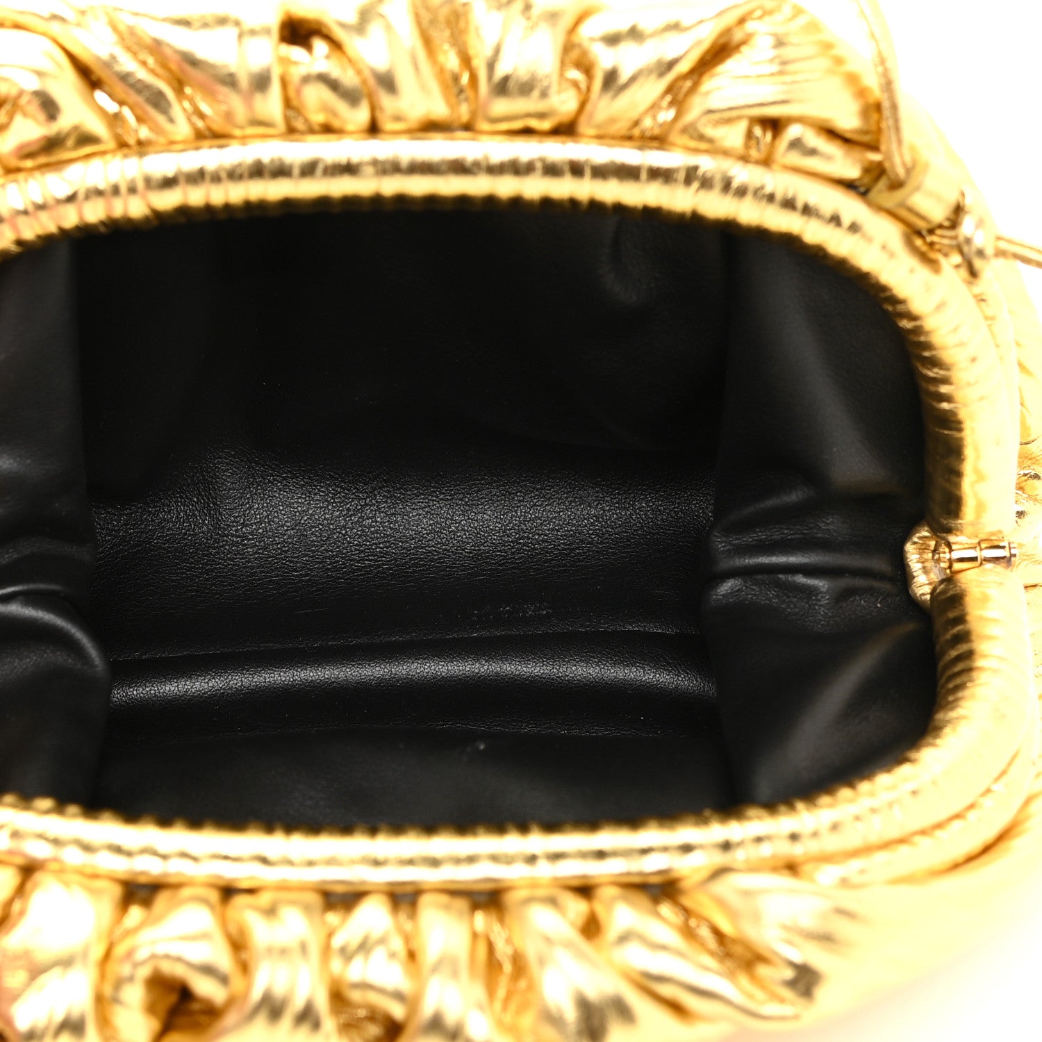 Bottega Veneta Metallic Bark Calfskin The Mini Pouch Gold 4 of 9