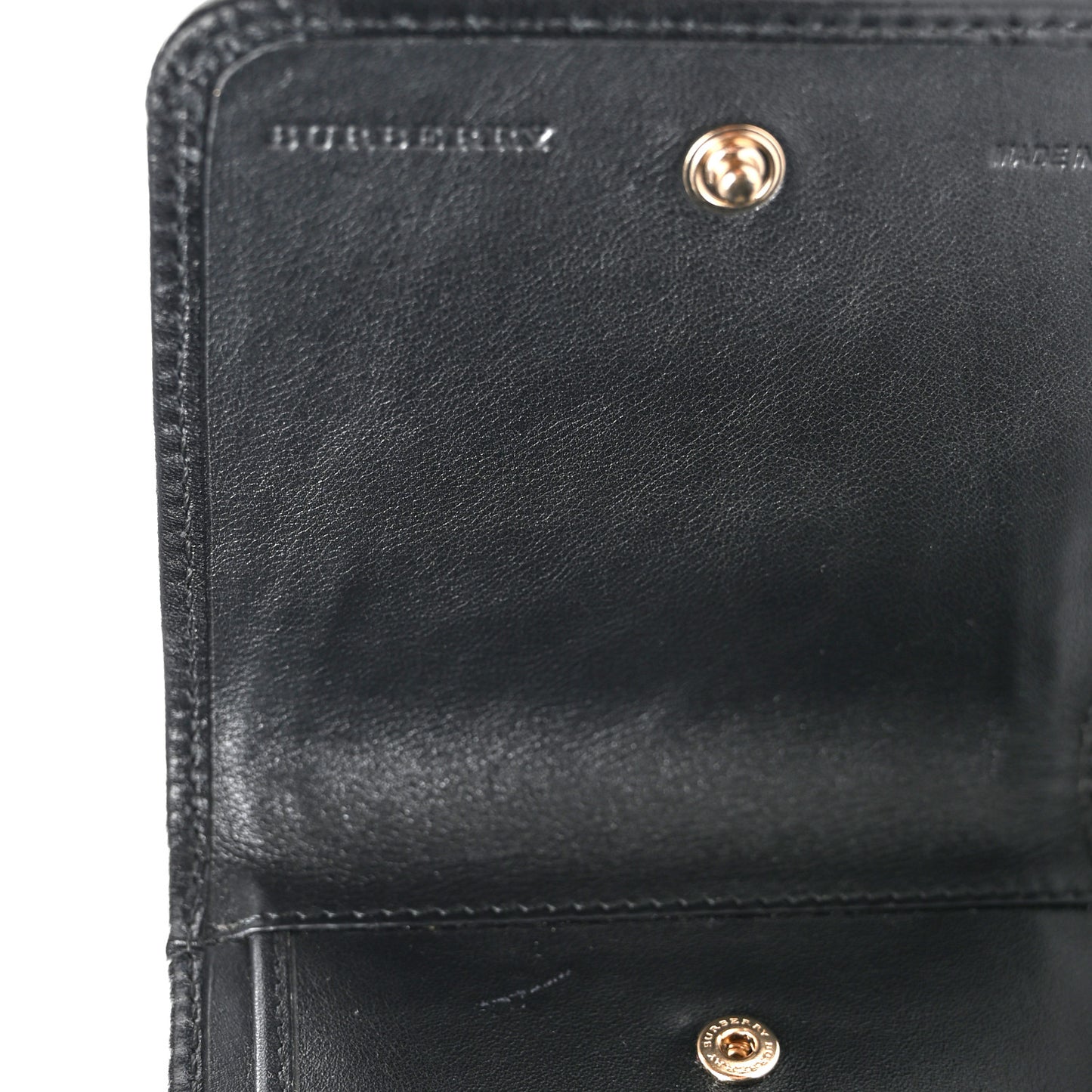 Bridle Calfskin House Check Medium Leighton Wallet Black