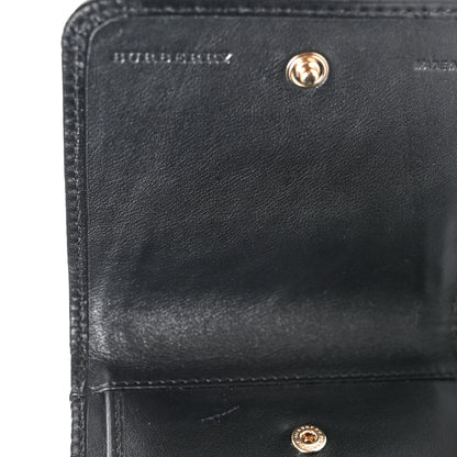 Burberry Bridle Calfskin House Check Medium Leighton Wallet Black 14 of 18
