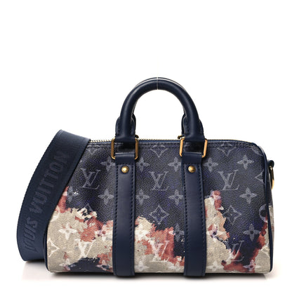 Louis Vuitton Monogram Bleach Keepall Bandouliere 25 Ink Blue 1 of 10