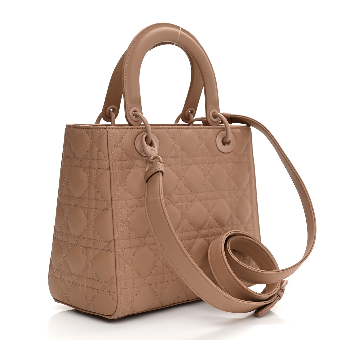 Ultra Matte Calfskin Cannage Medium Lady Dior Beige