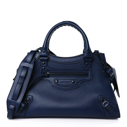 Balenciaga Grained Calfskin Black Hardware Neo Classic City Navy 1 of 9