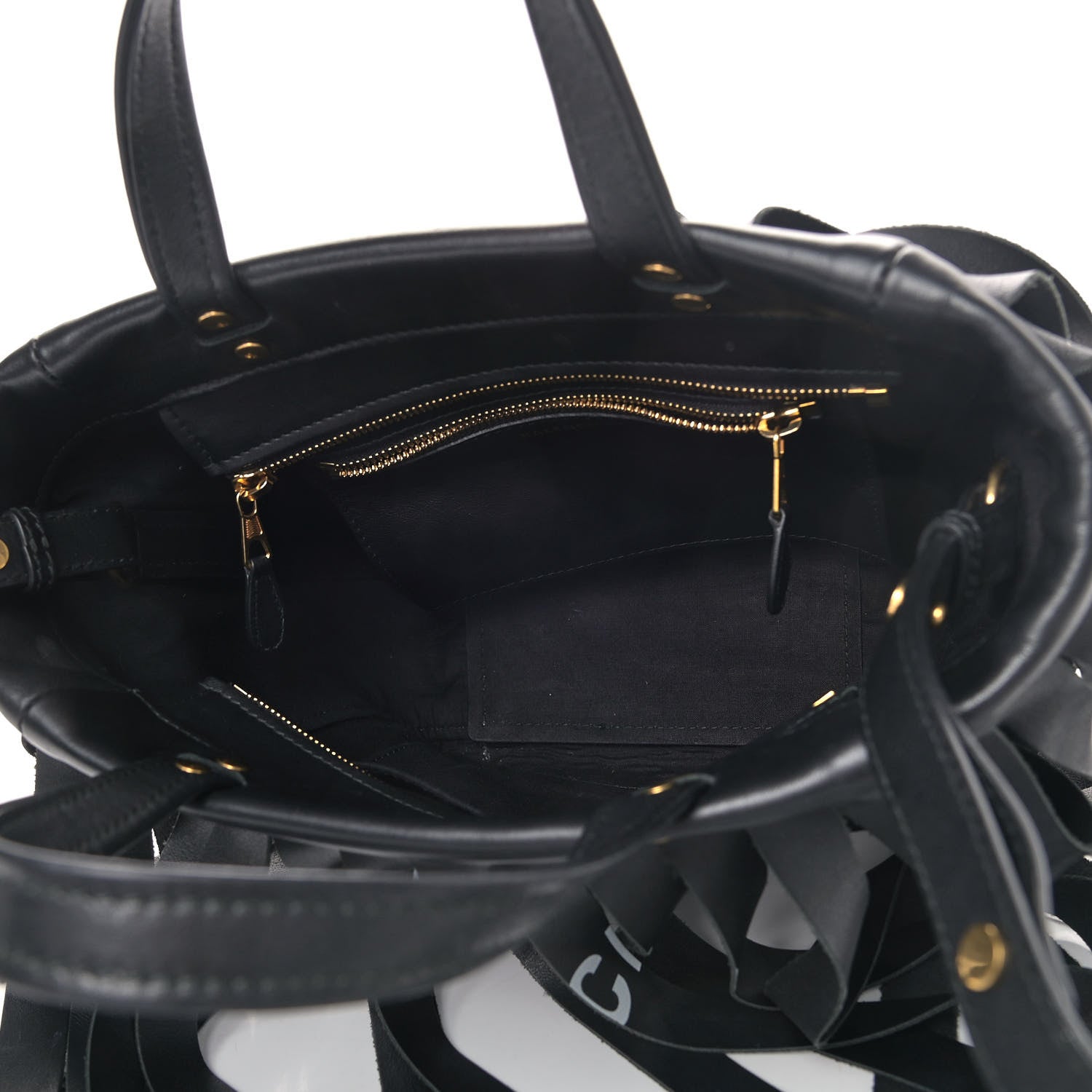 Balenciaga Calfskin XS Fringe Laundry Cabas Black 4 of 4