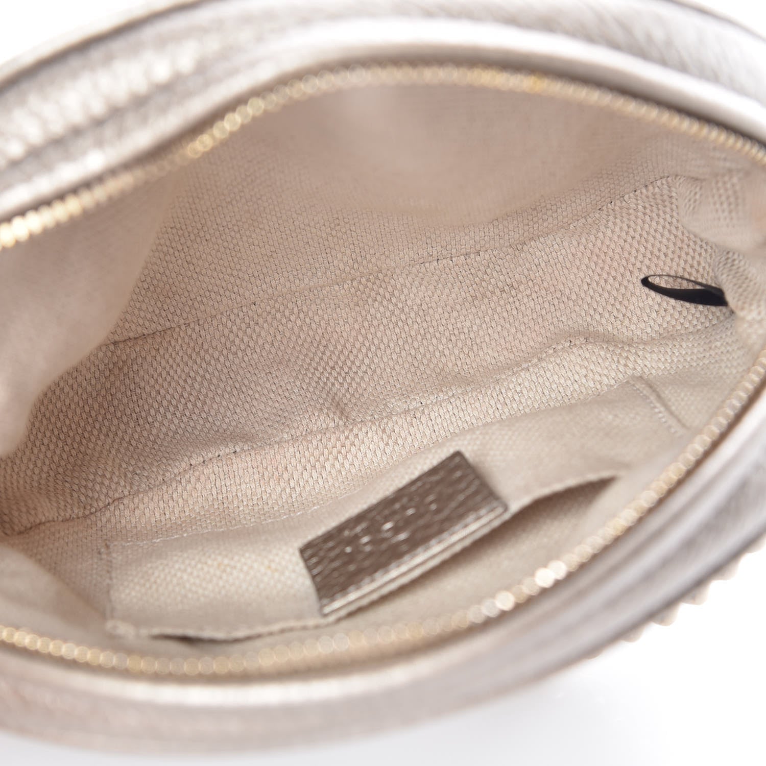 Gucci Metallic Pebbled Calfskin Mini Soho Chain Bag Golden Beige 5 of 9