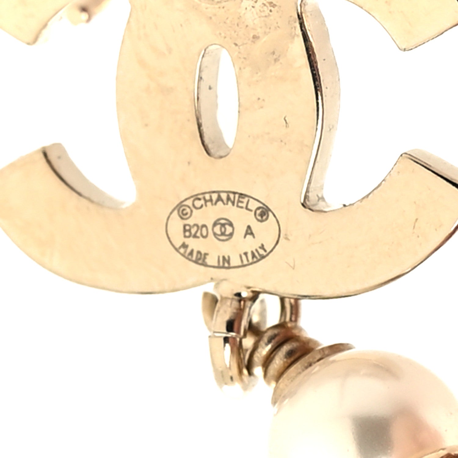 Chanel Crystal Pearl CC Chain Drop Earrings 4 of 4