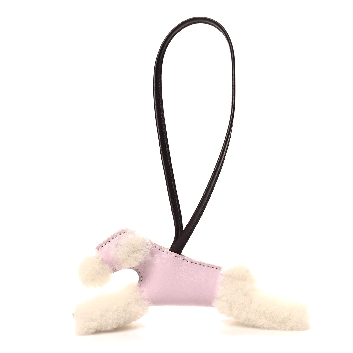 Milo Lambskin Shearling Budy Charm Mauve Pale Rouge Sellier
