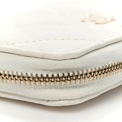 Chanel Caviar Quilted Zipped Key Holder Case White 11 of 12