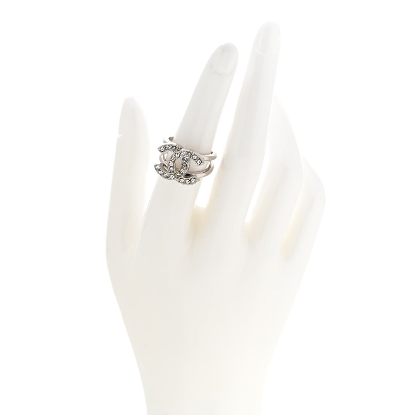 Crystal CC Ring 52 6 Silver