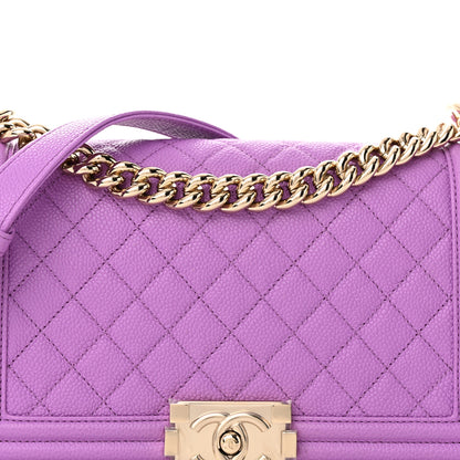 Chanel Caviar Quilted Medium Boy Flap Purple 8 of 15