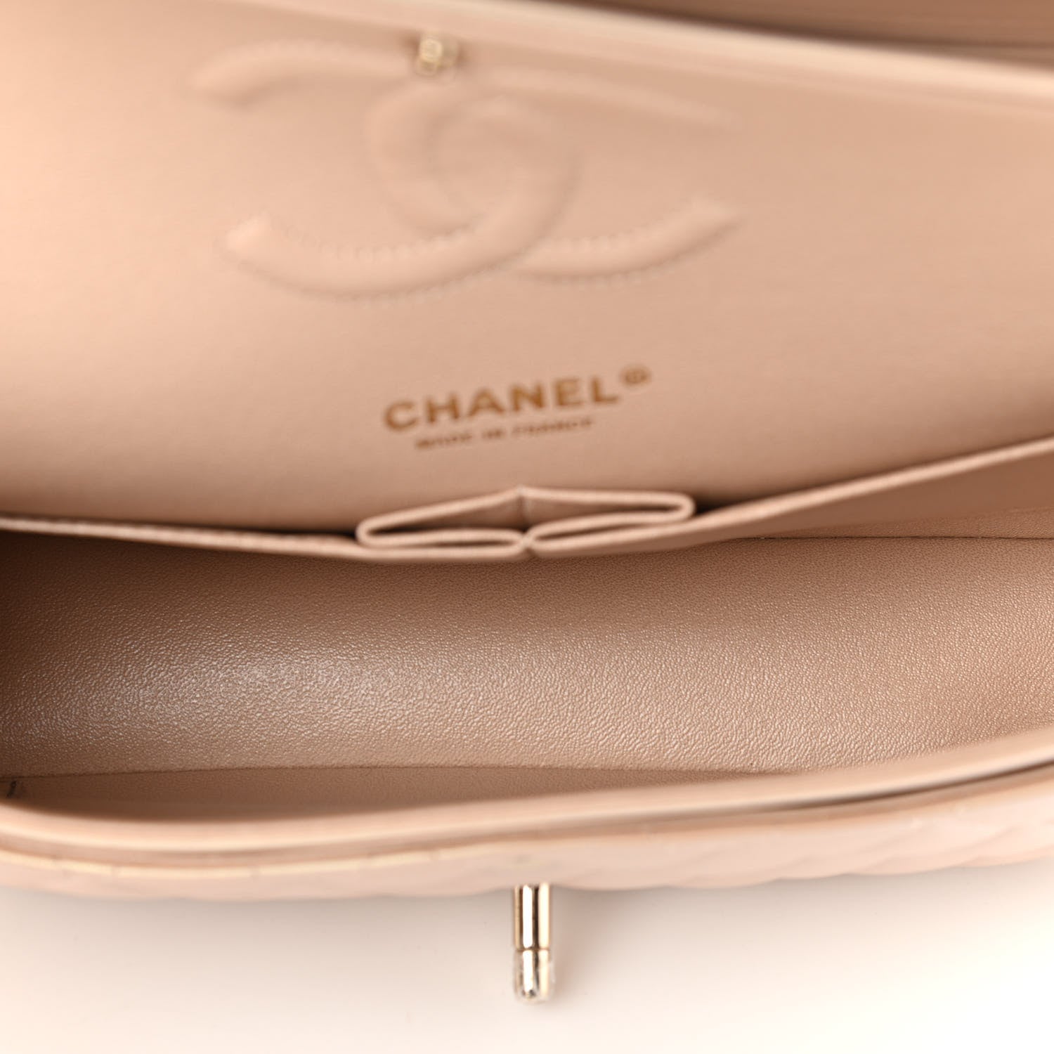 Chanel Iridescent Calfskin Quilted Medium Double Flap Beige 5 of 10