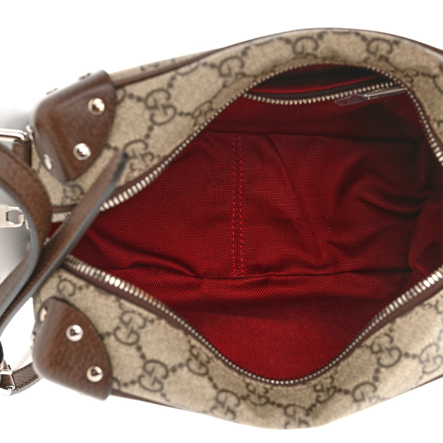 Gucci GG Supreme Monogram Textured Calfskin Square Messenger Bag Beige Ebony New Acero 5 of 10