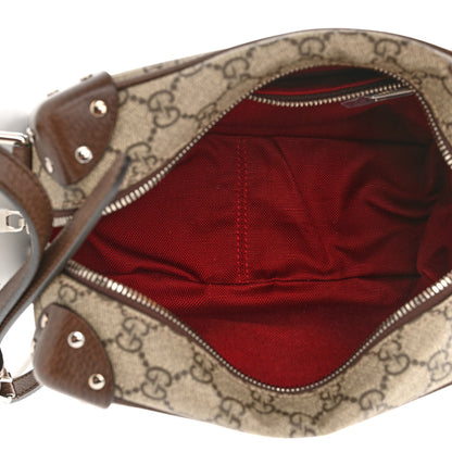 Gucci GG Supreme Monogram Textured Calfskin Square Messenger Bag Beige Ebony New Acero 5 of 10