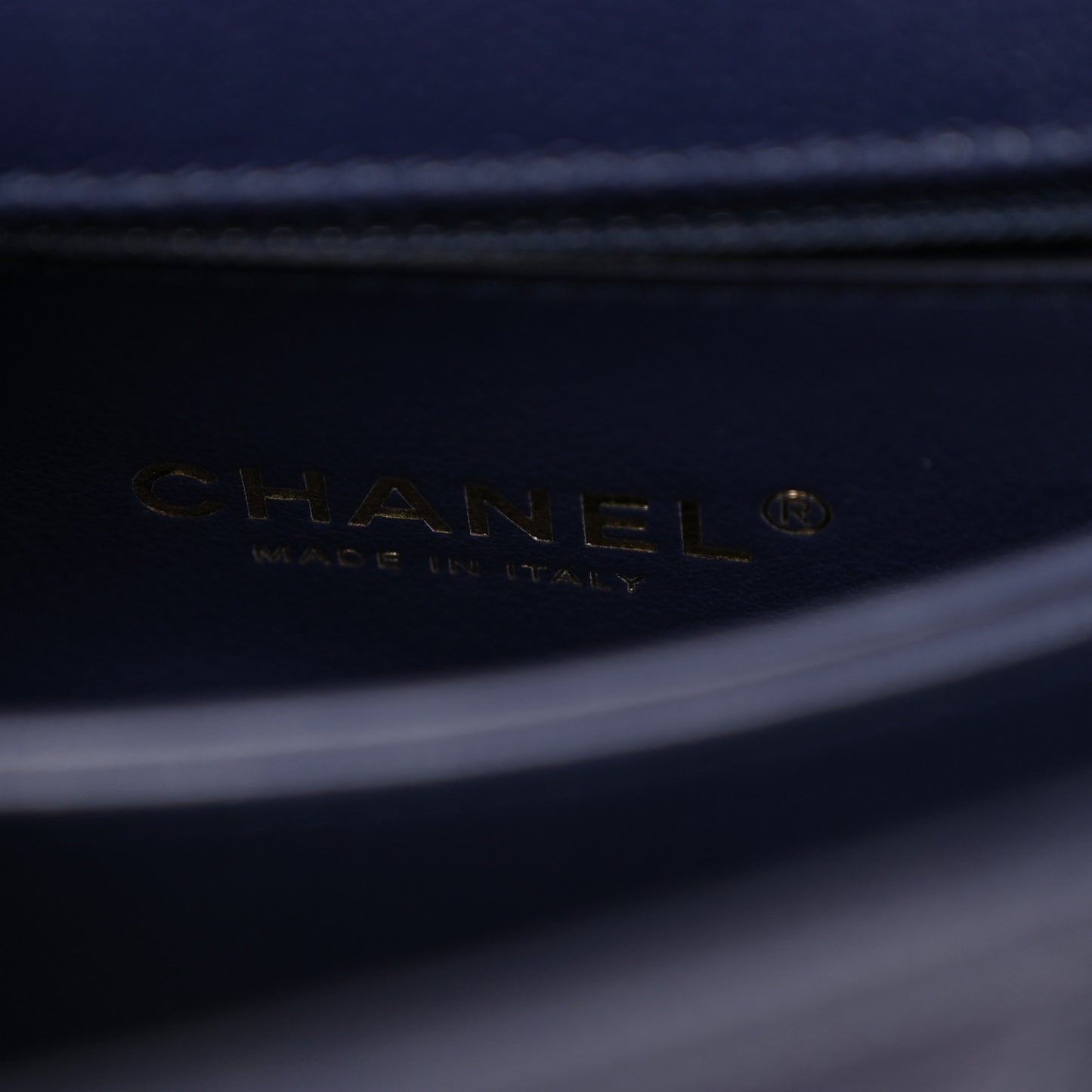 Caviar Quilted Mini Coco Handle Flap Navy Blue