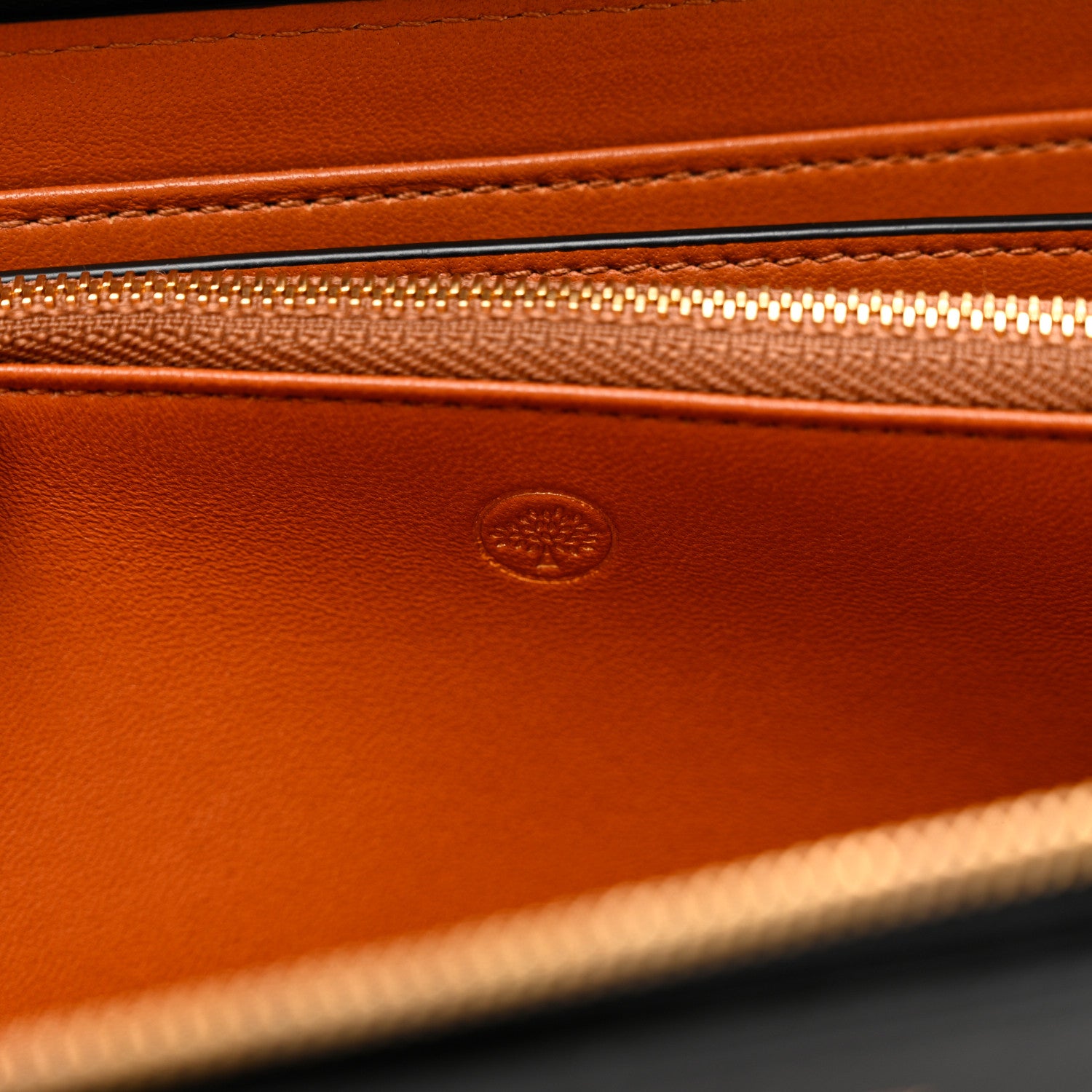 Mulberry Silky Calfskin Colorblock 12 Card Zip Around Wallet Nutmeg 6 of 7
