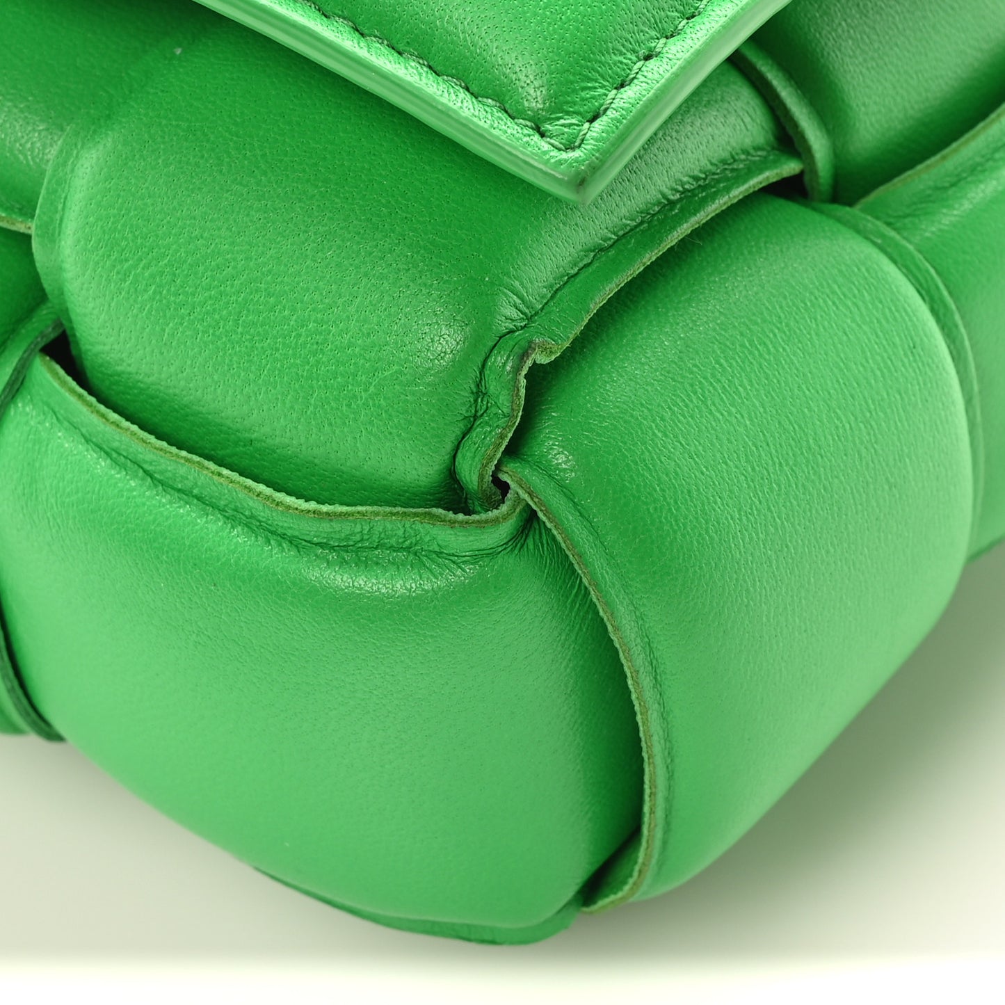 Nappa Maxi Intreccio Padded Cassette Crossbody Bag Parakeet