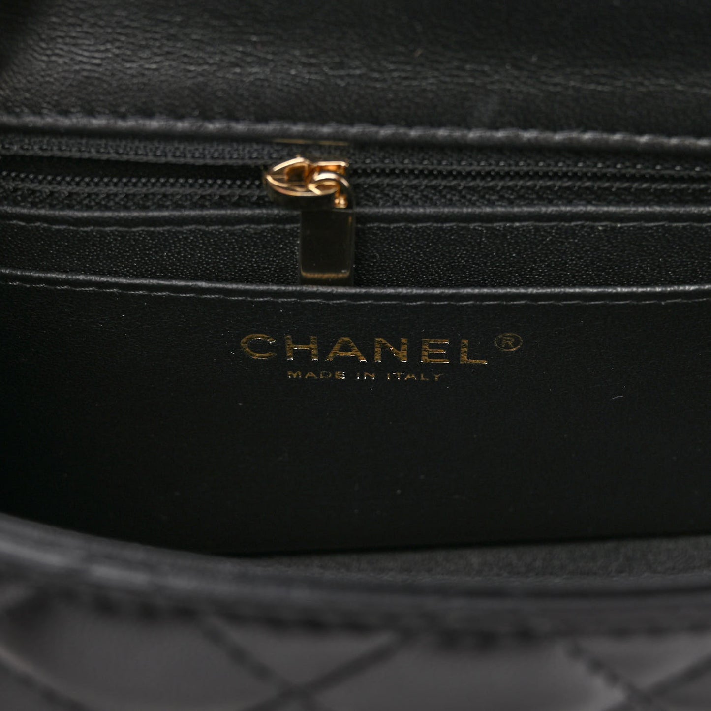 Lambskin Quilted Mini Square Flap Black
