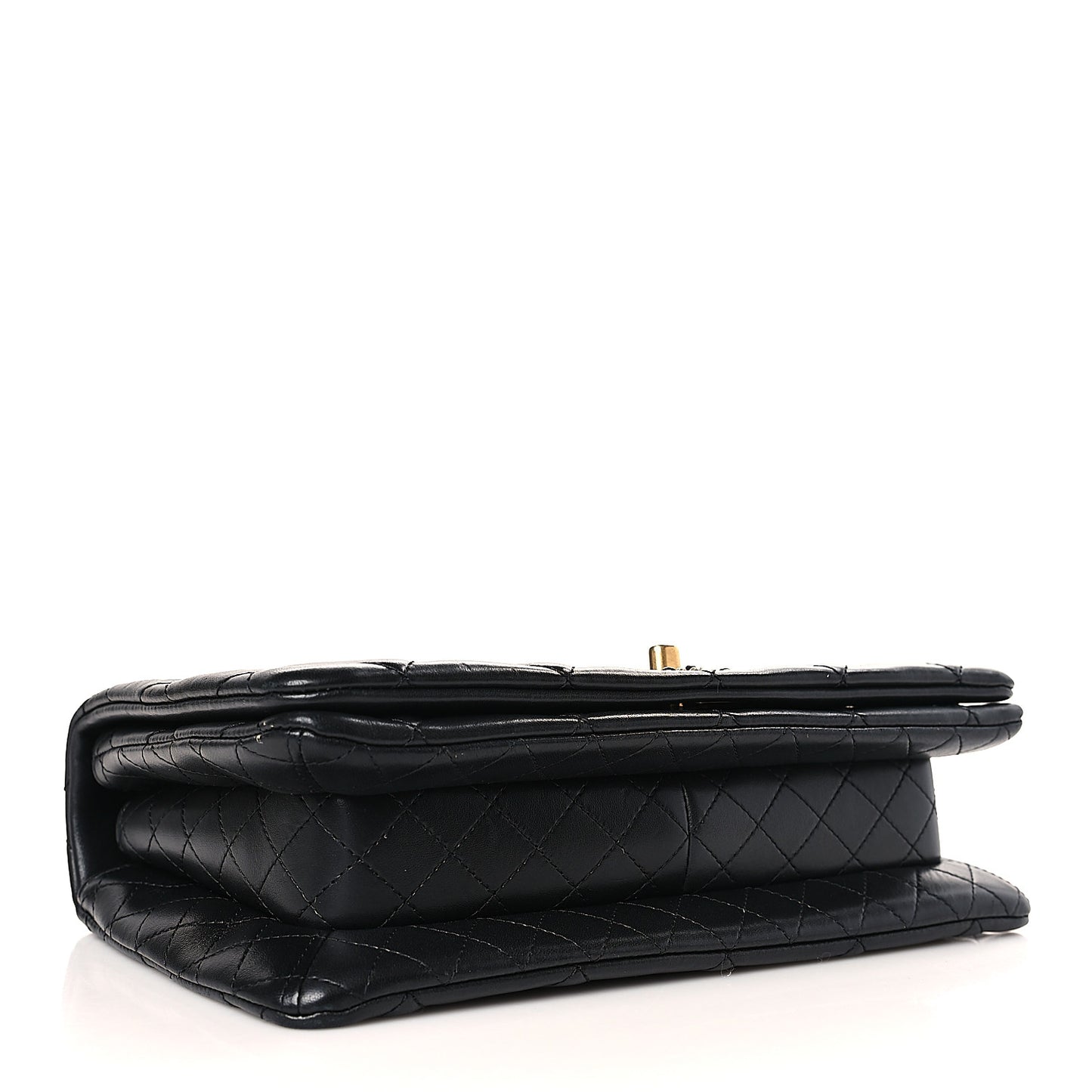 Lambskin Quilted On And On Medium Chain Flap Black