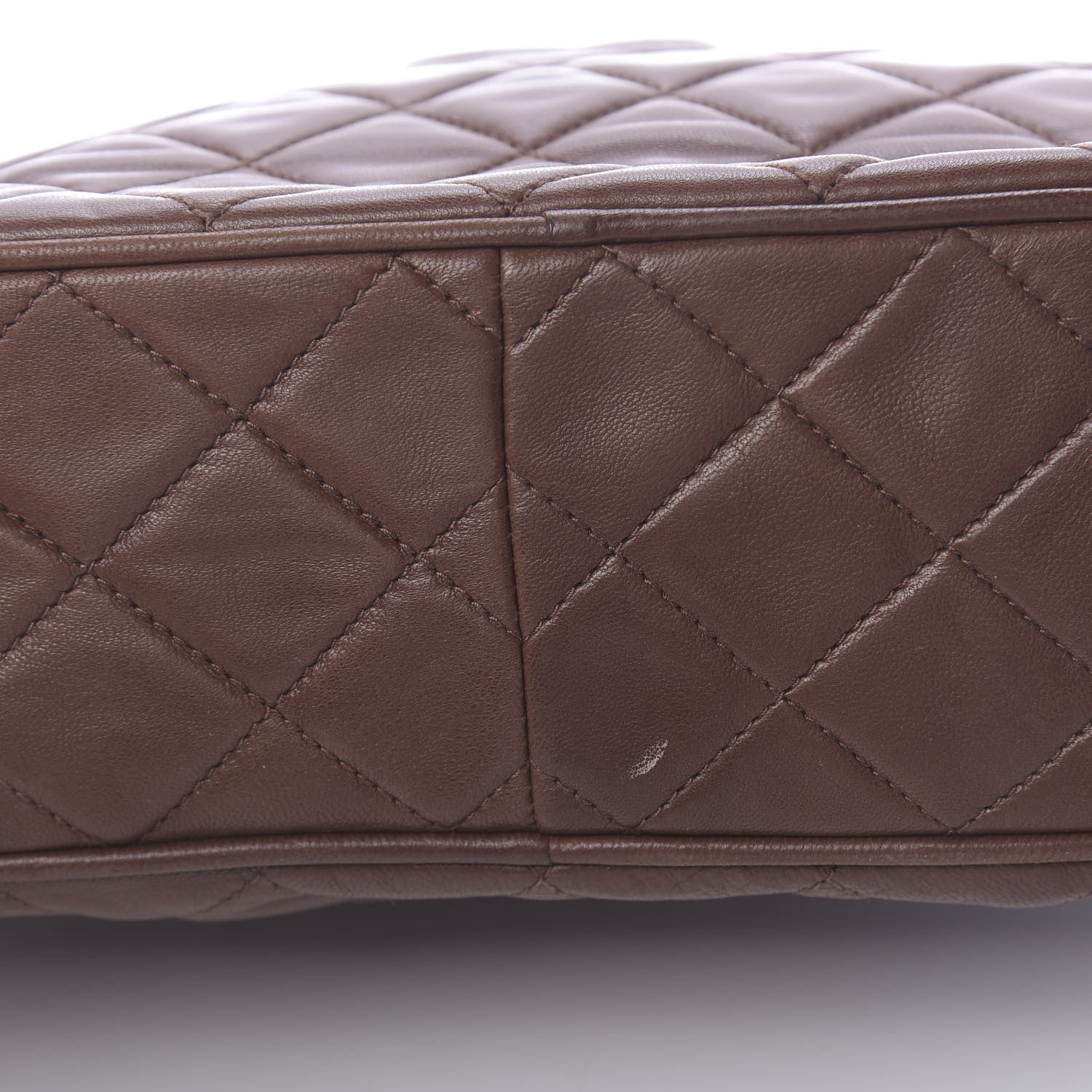Chanel Lambskin Quilted CC Tassel Camera Case Brown 12 of 12