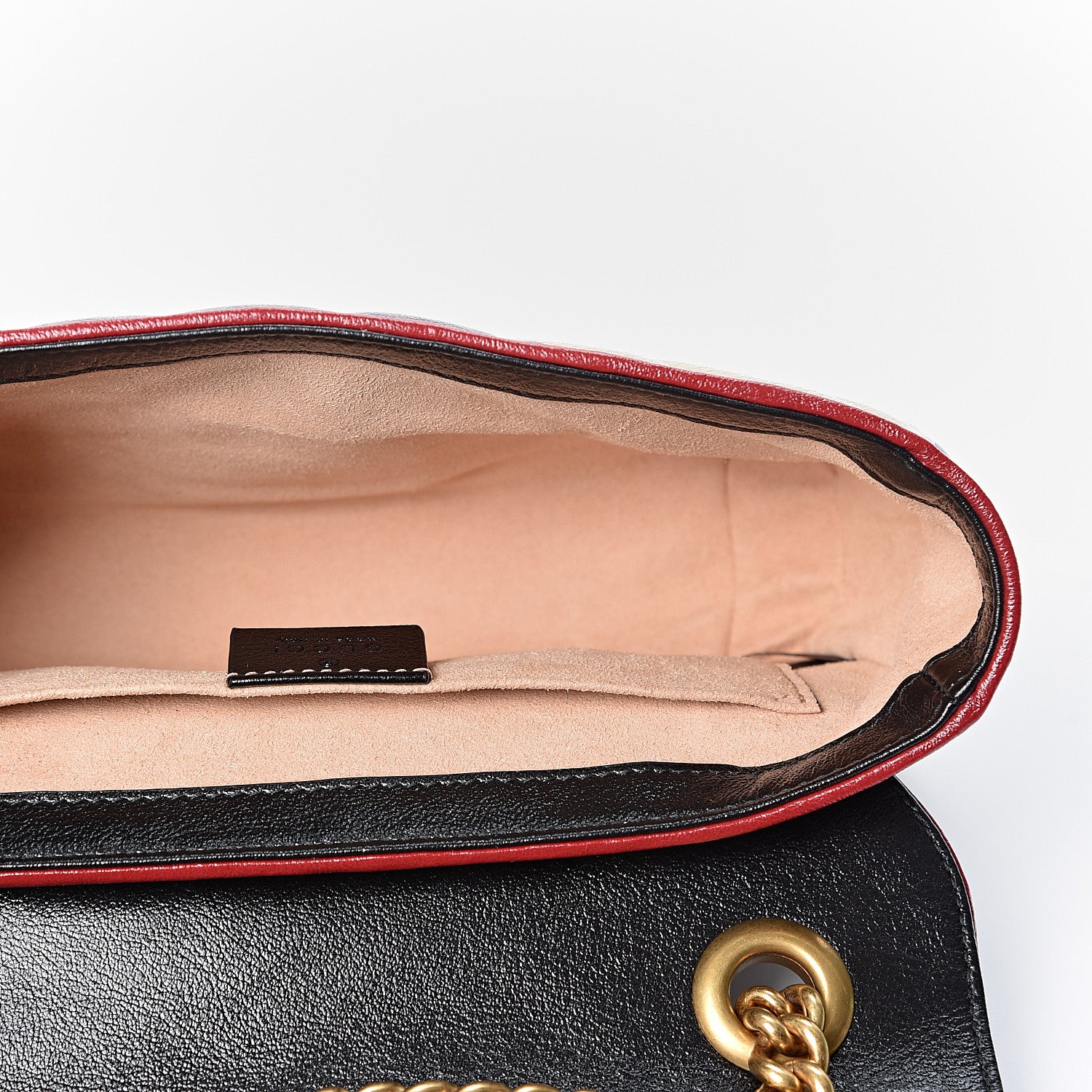 Gucci Azalea Calfskin Matelasse Diagonal Patchwork Mini Torchon GG Marmont Shoulder Bag Black Beige Romantic Cerise 4 of 9